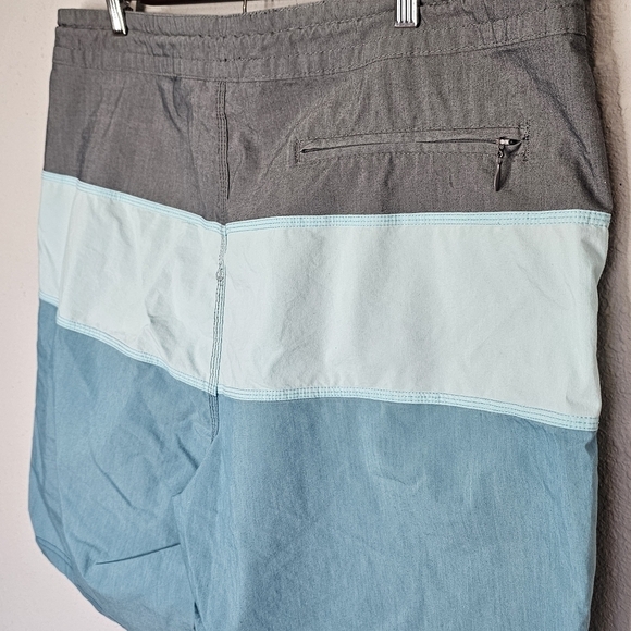 Burnside Mens Swim Trunks Board Shorts‎ Pockets Blue Gray Size 38 - Picture 7 of 10